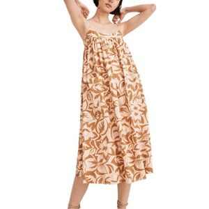 MADEWELL Women’s Linen-Blend Cami Floral Midi Dress